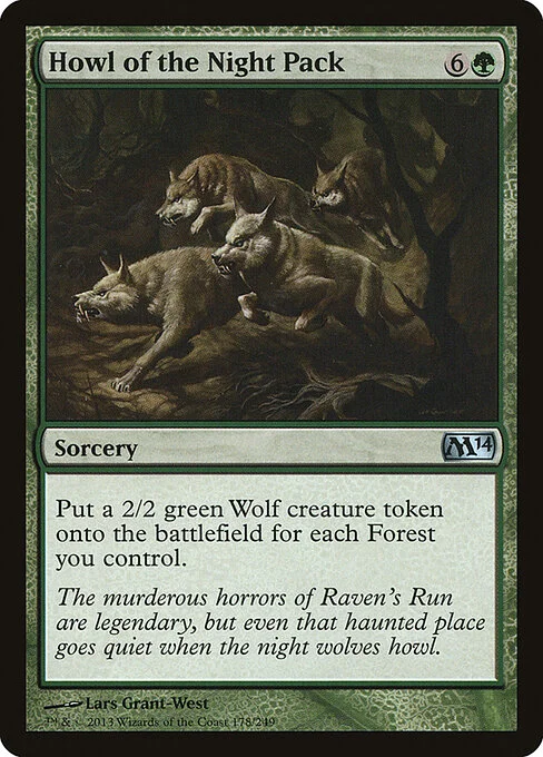 Howl of the Night Pack, carta Magic di tipo Sorcery illustrata da Lars Grant-West