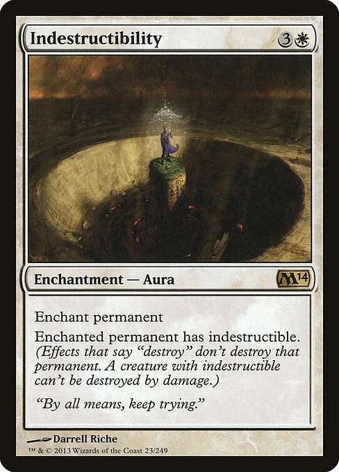 Indestructibility, carta Magic di tipo Enchantment — Aura illustrata da Darrell Riche
