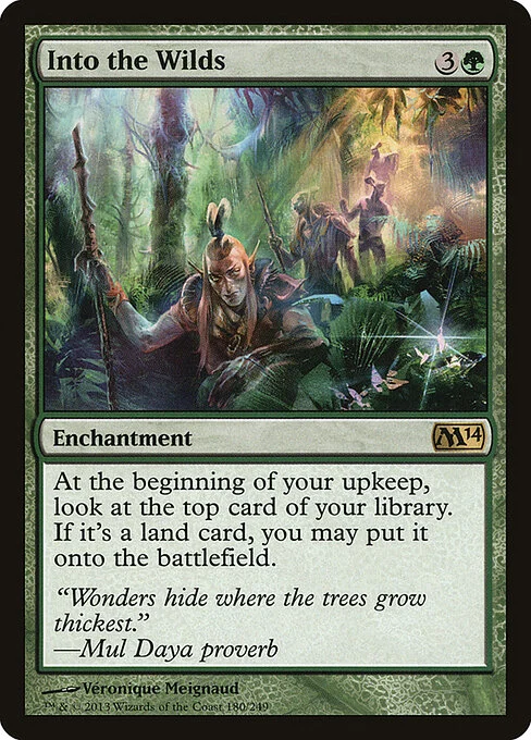 Into the Wilds, carta Magic di tipo Enchantment illustrata da Véronique Meignaud