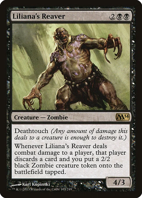 Liliana's Reaver, carta Magic di tipo Creature — Zombie illustrata da Karl Kopinski