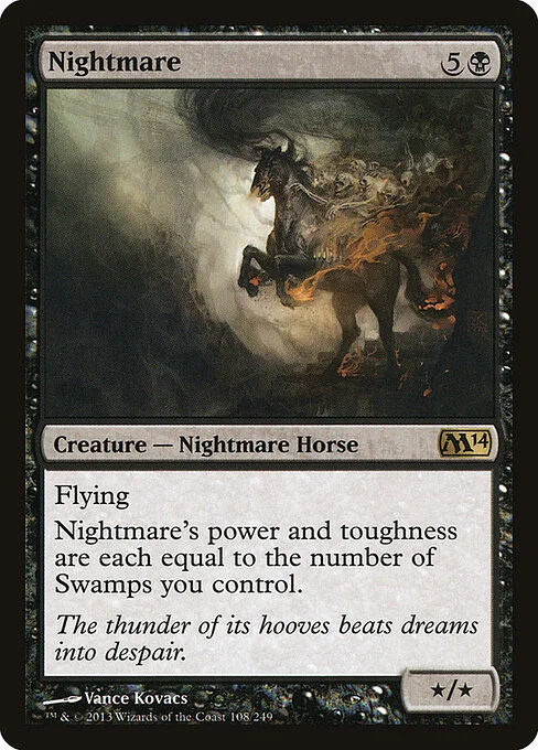 Nightmare, carta Magic di tipo Creature — Nightmare Horse illustrata da Vance Kovacs