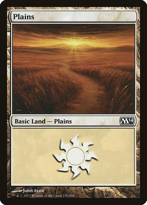 Plains, carta Magic di tipo Basic Land — Plains illustrata da John Avon