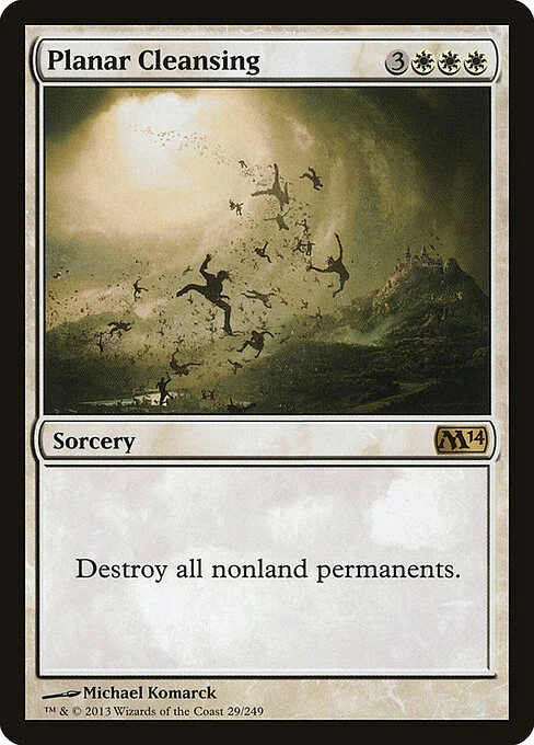 Planar Cleansing, carta Magic di tipo Sorcery illustrata da Michael Komarck