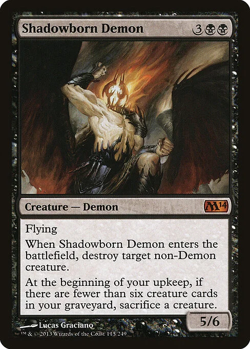 Shadowborn Demon, carta Magic di tipo Creature — Demon illustrata da Lucas Graciano