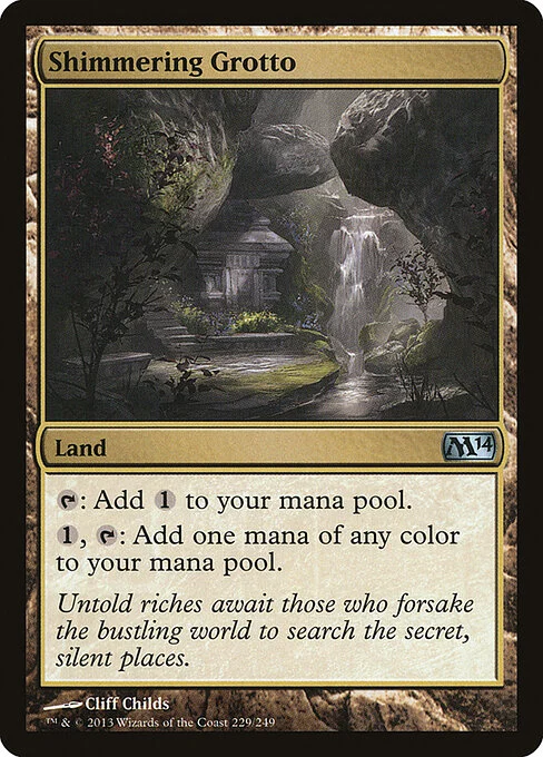 Shimmering Grotto, carta Magic di tipo Land illustrata da Cliff Childs