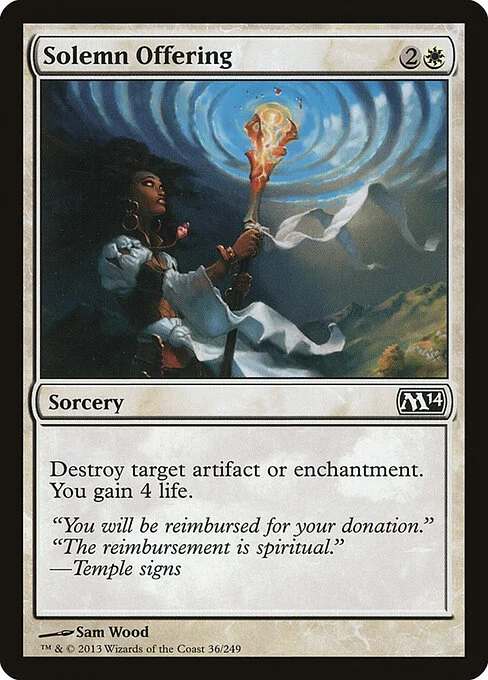 Solemn Offering, carta Magic di tipo Sorcery illustrata da Sam Wood