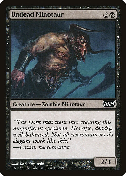 Undead Minotaur, carta Magic di tipo Creature — Zombie Minotaur illustrata da Karl Kopinski