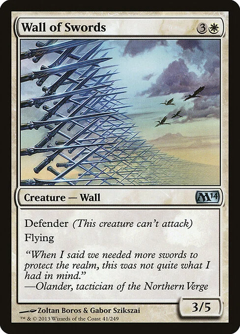 Wall of Swords, carta Magic di tipo Creature — Wall illustrata da Zoltan Boros & Gabor Szikszai
