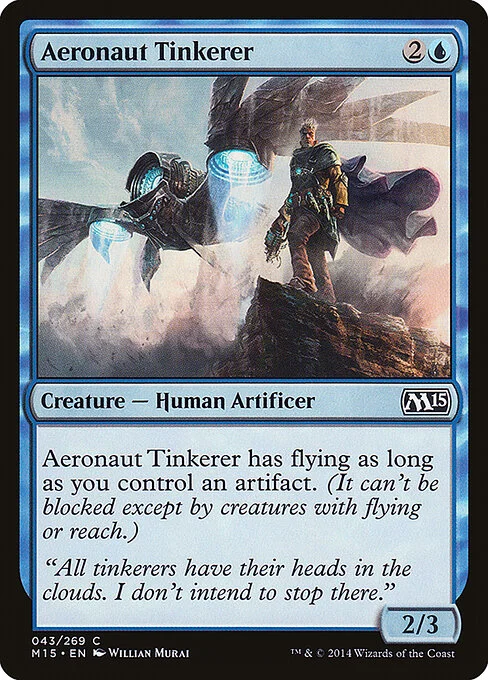 Aeronaut Tinkerer, carta Magic di tipo Creature — Human Artificer illustrata da Willian Murai