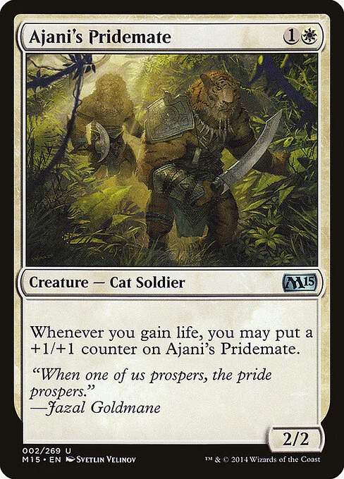 Ajani's Pridemate, carta Magic di tipo Creature — Cat Soldier illustrata da Svetlin Velinov