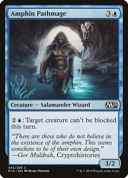 Amphin Pathmage, carta Magic di tipo Creature — Salamander Wizard illustrata da Mark Winters