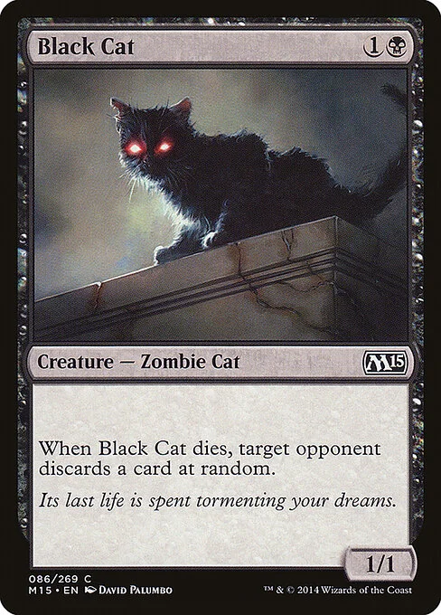 Black Cat, carta Magic di tipo Creature — Zombie Cat illustrata da David Palumbo