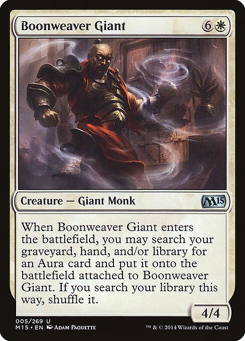 Boonweaver Giant, carta Magic di tipo Creature — Giant Monk illustrata da Adam Paquette