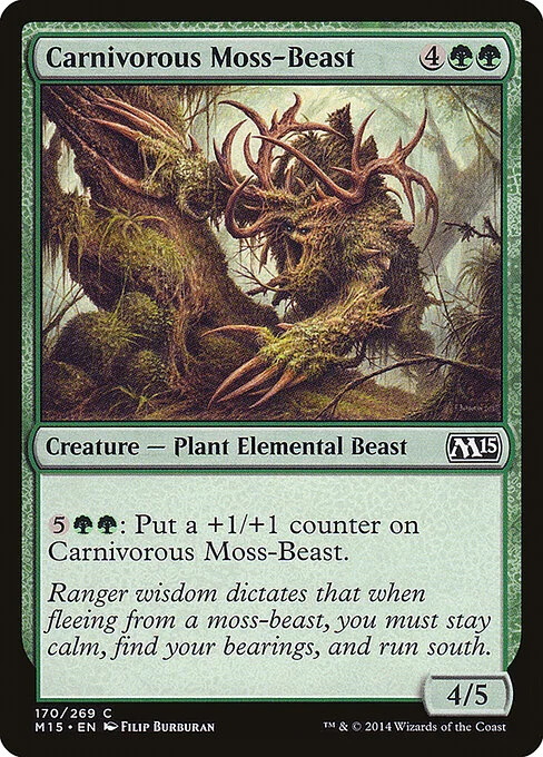 Carnivorous Moss-Beast, carta Magic di tipo Creature — Plant Elemental Beast illustrata da Filip Burburan