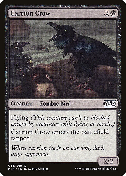 Carrion Crow, carta Magic di tipo Creature — Zombie Bird illustrata da Aaron Miller
