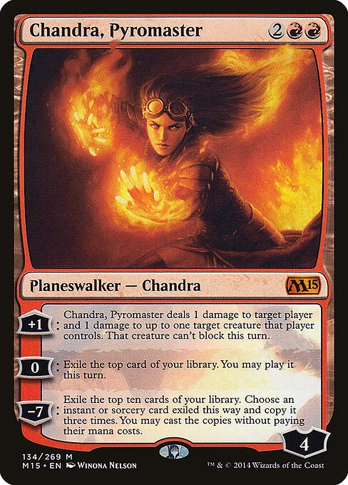 Chandra, Pyromaster, carta Magic di tipo Legendary Planeswalker — Chandra illustrata da Winona Nelson