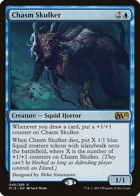 Chasm Skulker, carta Magic di tipo Creature — Squid Horror illustrata da Jack Wang