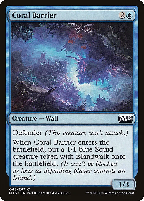 Coral Barrier, carta Magic di tipo Creature — Wall illustrata da Florian de Gesincourt