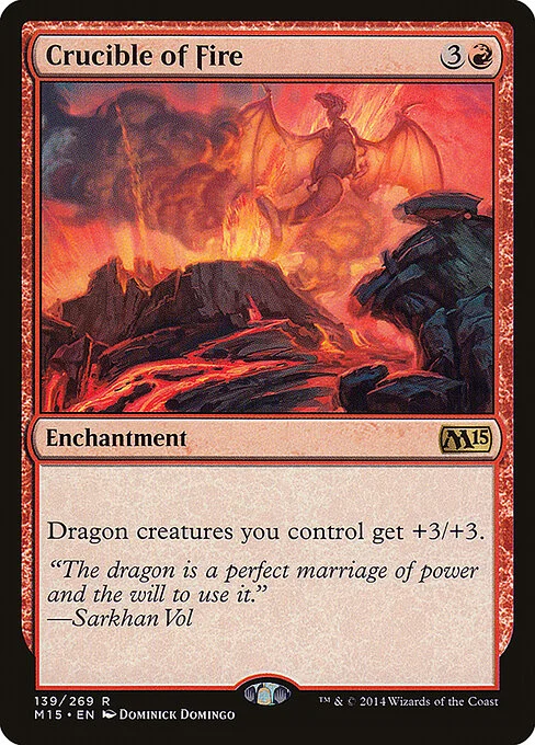 Crucible of Fire, carta Magic di tipo Enchantment illustrata da Dominick Domingo