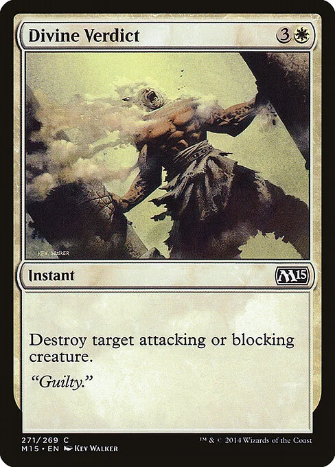 Divine Verdict, carta Magic di tipo Instant illustrata da Kev Walker