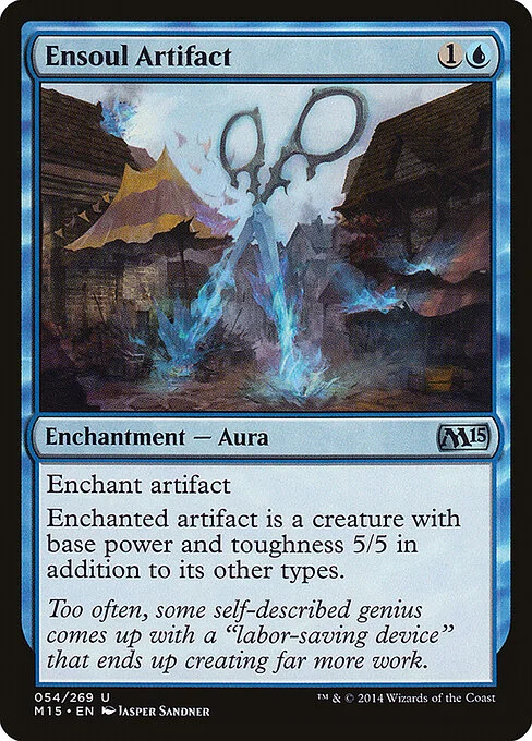 Ensoul Artifact, carta Magic di tipo Enchantment — Aura illustrata da Jasper Sandner