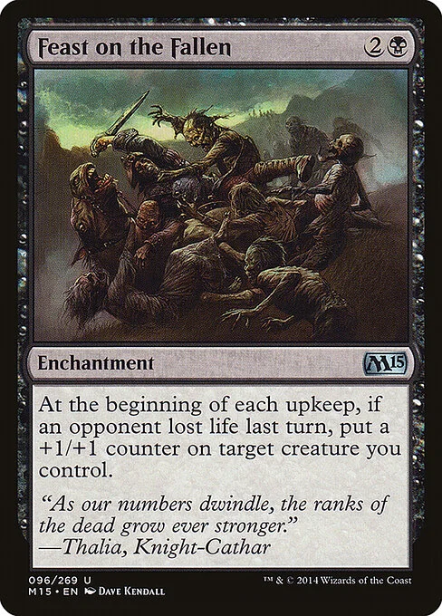 Feast on the Fallen, carta Magic di tipo Enchantment illustrata da Dave Kendall