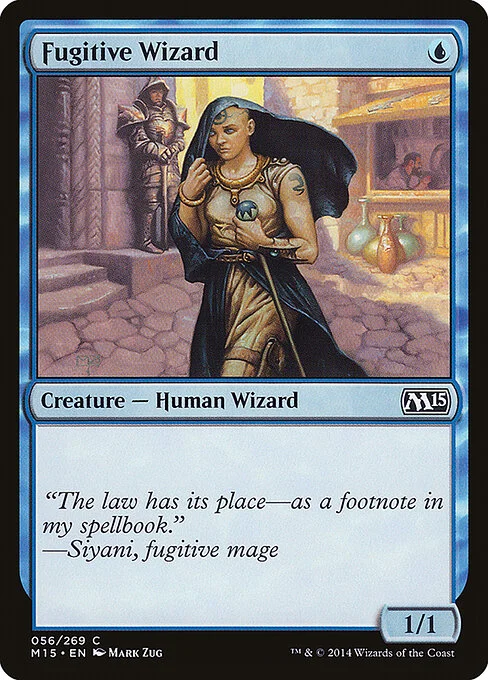 Fugitive Wizard, carta Magic di tipo Creature — Human Wizard illustrata da Mark Zug