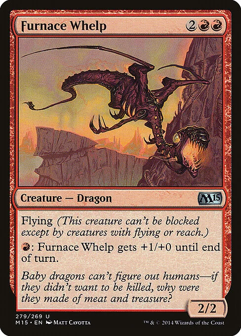 Furnace Whelp, carta Magic di tipo Creature — Dragon illustrata da Matt Cavotta