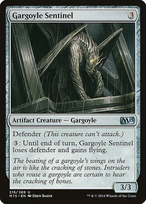 Gargoyle Sentinel, carta Magic di tipo Artifact Creature — Gargoyle illustrata da Drew Baker