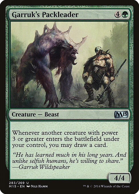 Garruk's Packleader, carta Magic di tipo Creature — Beast illustrata da Nils Hamm