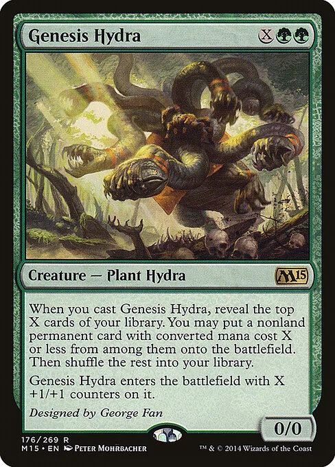 Genesis Hydra, carta Magic di tipo Creature — Plant Hydra illustrata da Peter Mohrbacher