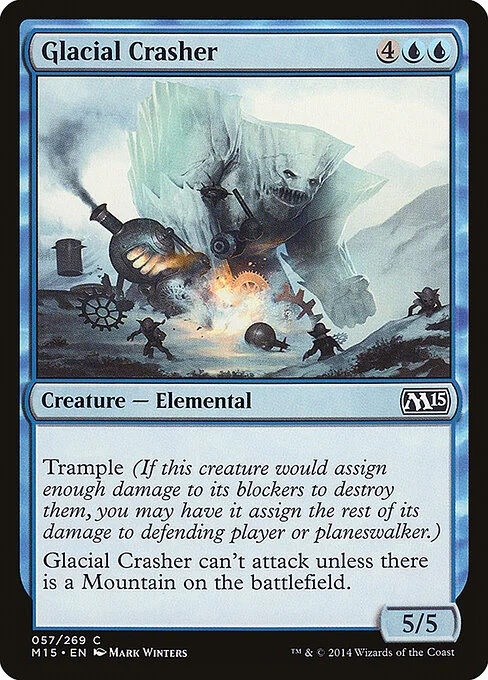 Glacial Crasher, carta Magic di tipo Creature — Elemental illustrata da Mark Winters