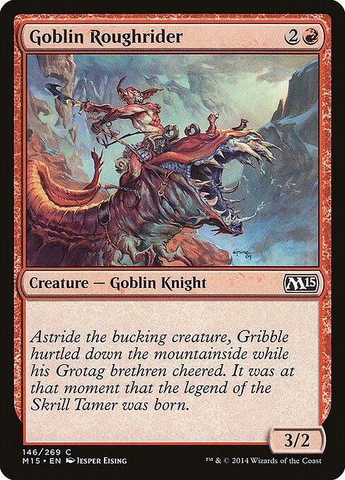 Goblin Roughrider, carta Magic di tipo Creature — Goblin Knight illustrata da Jesper Ejsing