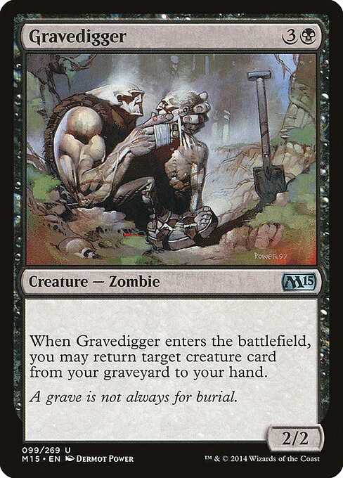 Gravedigger, carta Magic di tipo Creature — Zombie illustrata da Dermot Power
