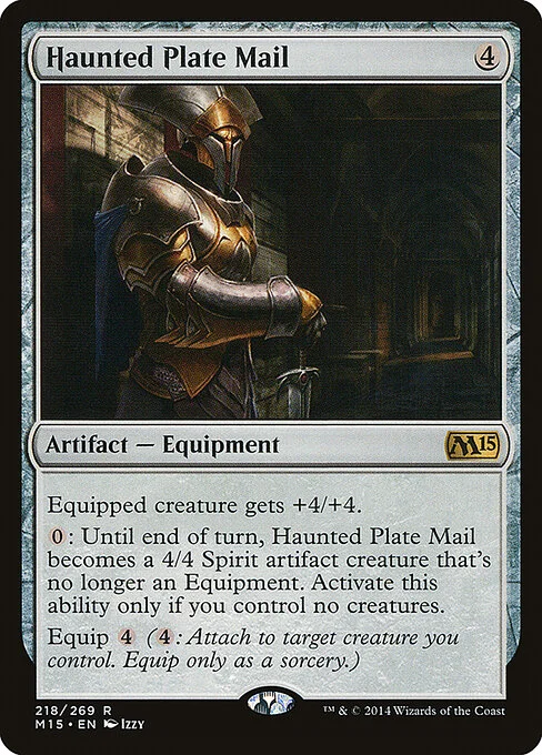 Haunted Plate Mail, carta Magic di tipo Artifact — Equipment illustrata da Izzy