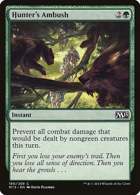 Hunter's Ambush, carta Magic di tipo Instant illustrata da David Palumbo