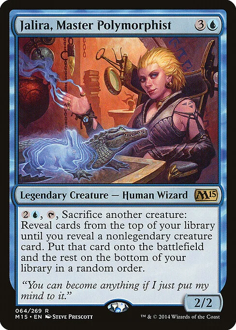 Jalira, Master Polymorphist, carta Magic di tipo Legendary Creature — Human Wizard illustrata da Steve Prescott