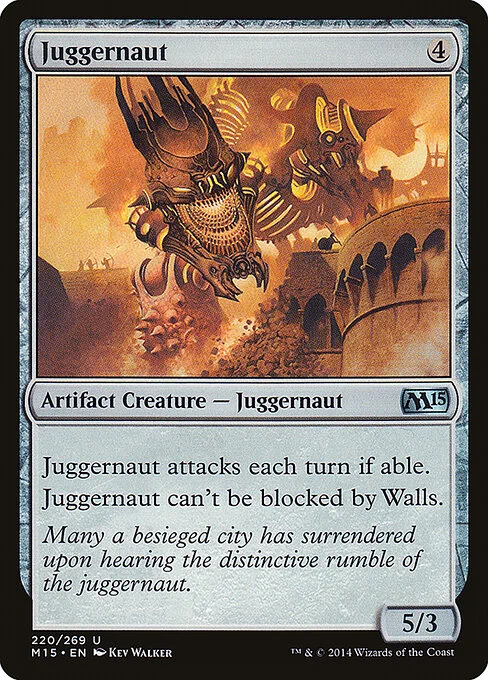 Juggernaut, carta Magic di tipo Artifact Creature — Juggernaut illustrata da Kev Walker