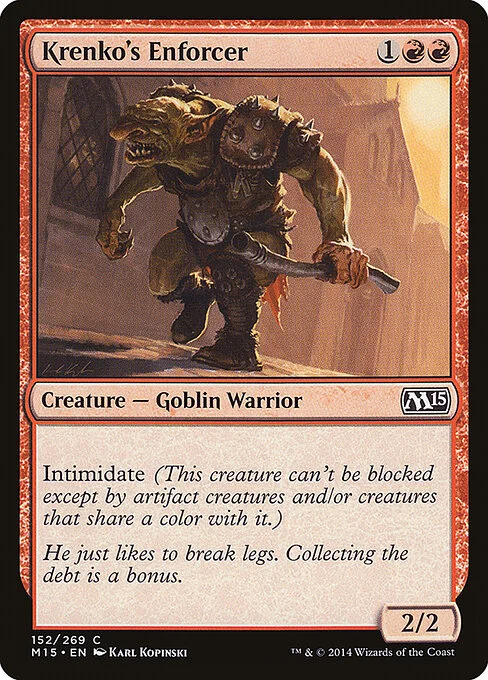 Krenko's Enforcer, carta Magic di tipo Creature — Goblin Warrior illustrata da Karl Kopinski
