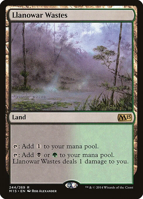 Llanowar Wastes, carta Magic di tipo Land illustrata da Rob Alexander