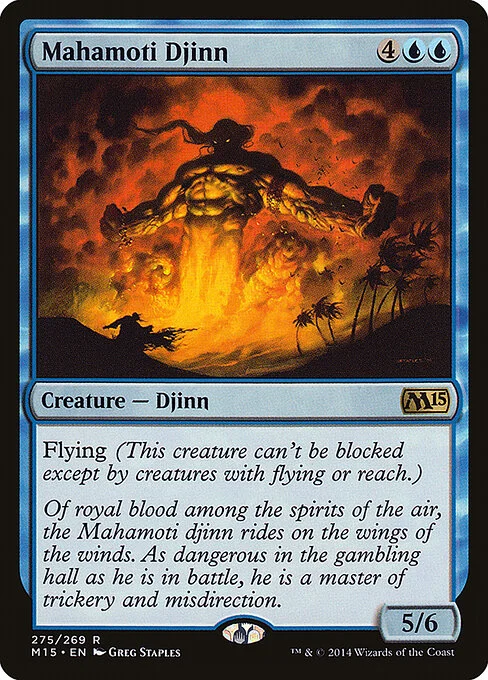 Mahamoti Djinn, carta Magic di tipo Creature — Djinn illustrata da Greg Staples