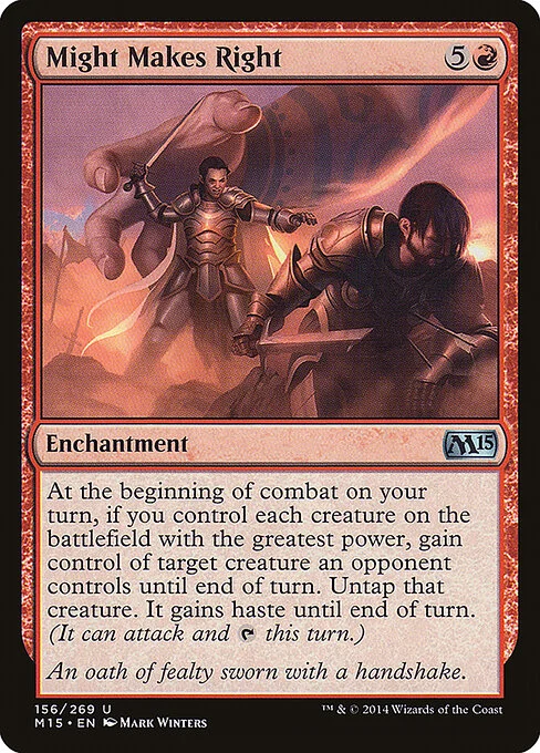 Might Makes Right, carta Magic di tipo Enchantment illustrata da Mark Winters