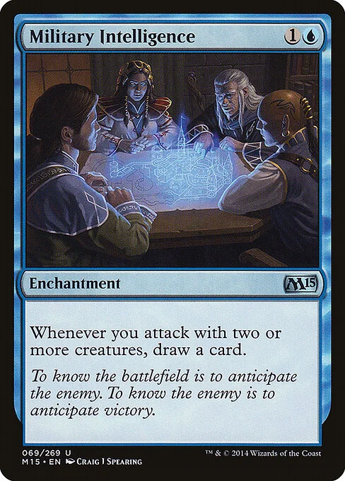 Military Intelligence, carta Magic di tipo Enchantment illustrata da Craig J Spearing
