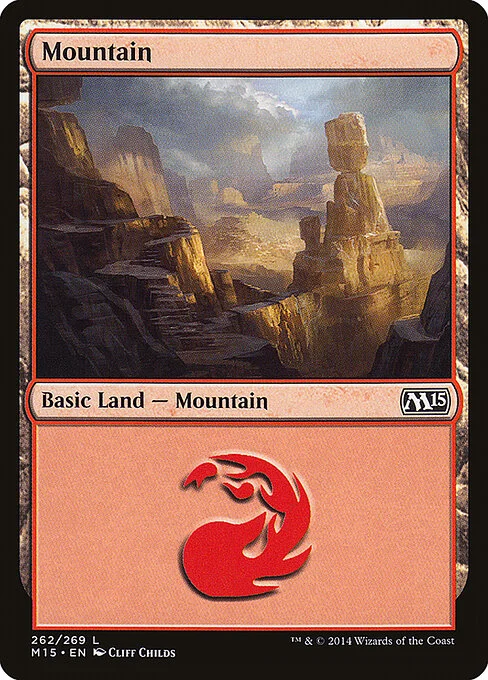 Mountain, carta Magic di tipo Basic Land — Mountain illustrata da Cliff Childs