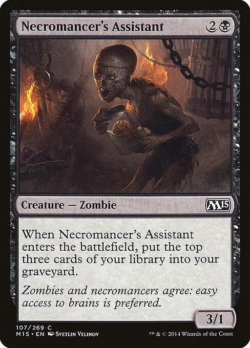 Necromancer's Assistant, carta Magic di tipo Creature — Zombie illustrata da Svetlin Velinov