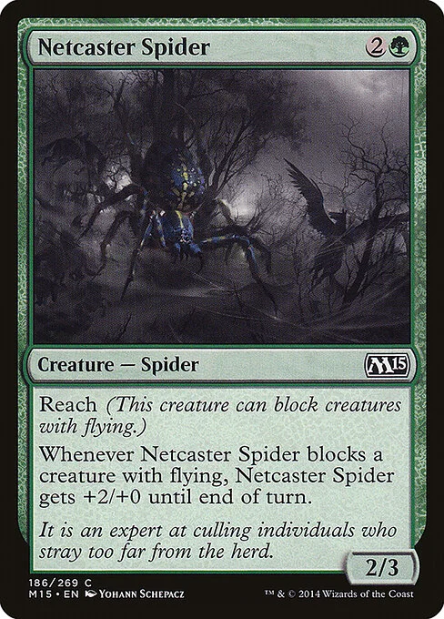 Netcaster Spider, carta Magic di tipo Creature — Spider illustrata da Yohann Schepacz