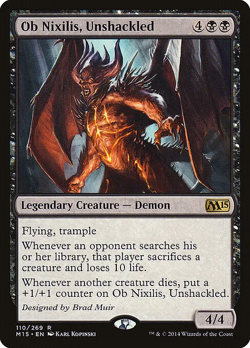 Ob Nixilis, Unshackled, carta Magic di tipo Legendary Creature — Demon illustrata da Karl Kopinski