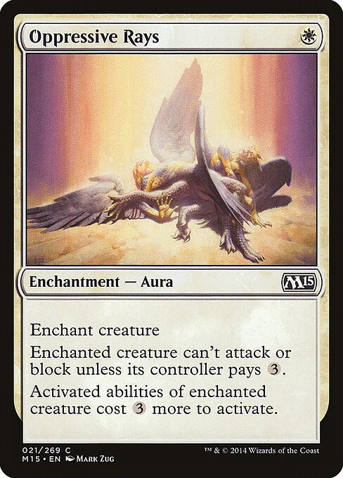 Oppressive Rays, carta Magic di tipo Enchantment — Aura illustrata da Mark Zug