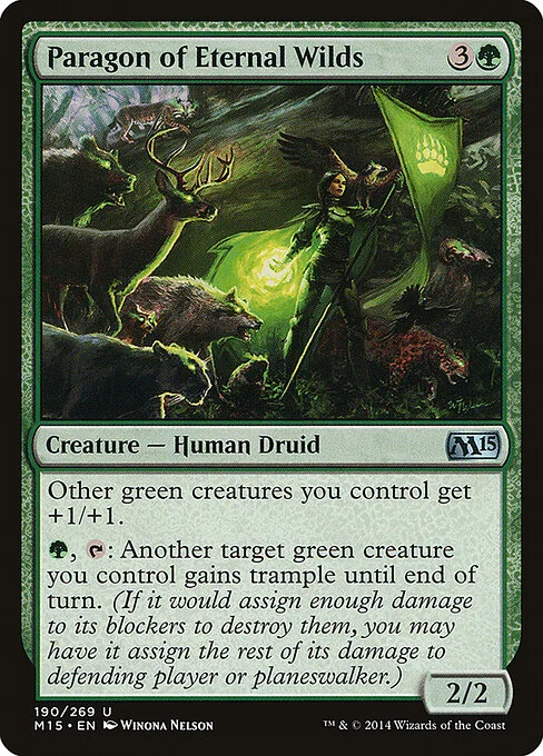 Paragon of Eternal Wilds, carta Magic di tipo Creature — Human Druid illustrata da Winona Nelson