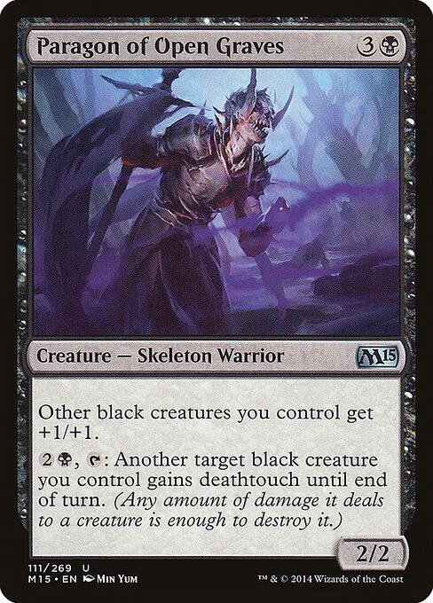 Paragon of Open Graves, carta Magic di tipo Creature — Skeleton Warrior illustrata da Min Yum